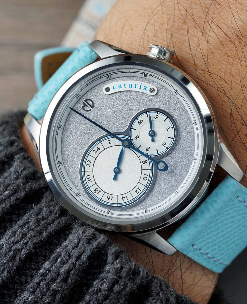 20mm Aqua Blue French Epsom Leather Strap