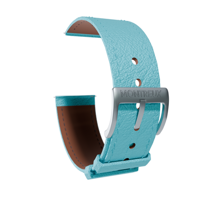 20mm Aqua Blue French Epsom Leather Strap