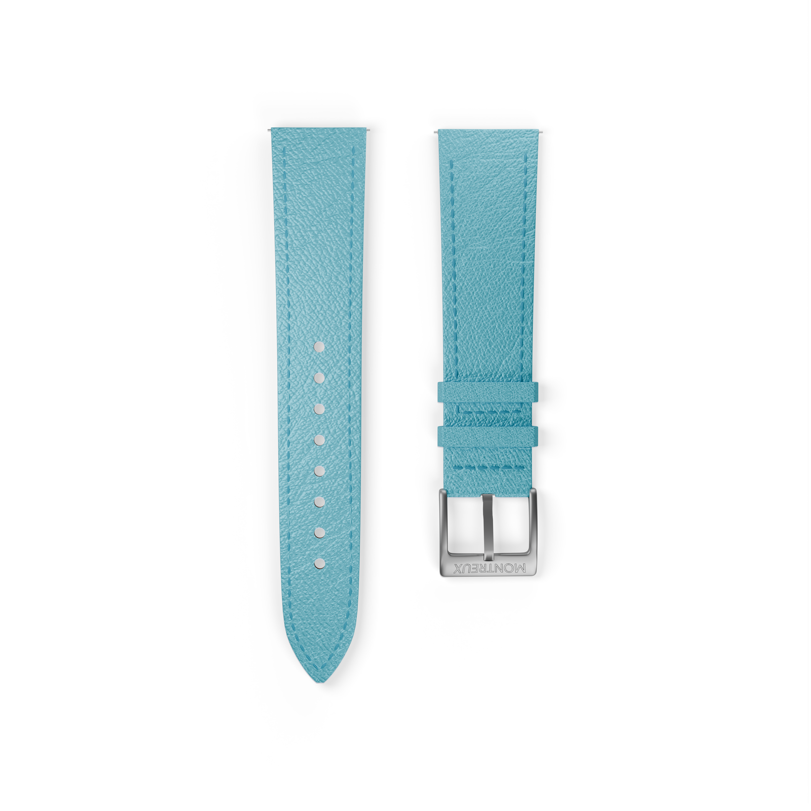 20mm Aqua Blue French Epsom Leather Strap
