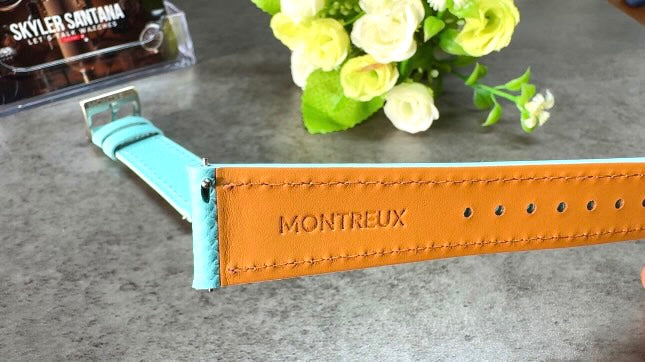 20mm Aqua Blue French Epsom Leather Strap