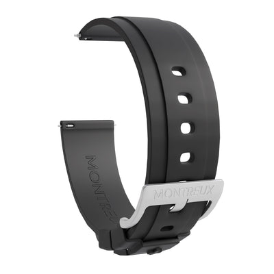 22mm Black FKM Rubber Strap
