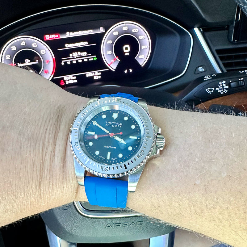 20mm Blue FKM Rubber Strap