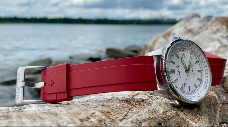22mm Dark Red FKM Rubber Strap