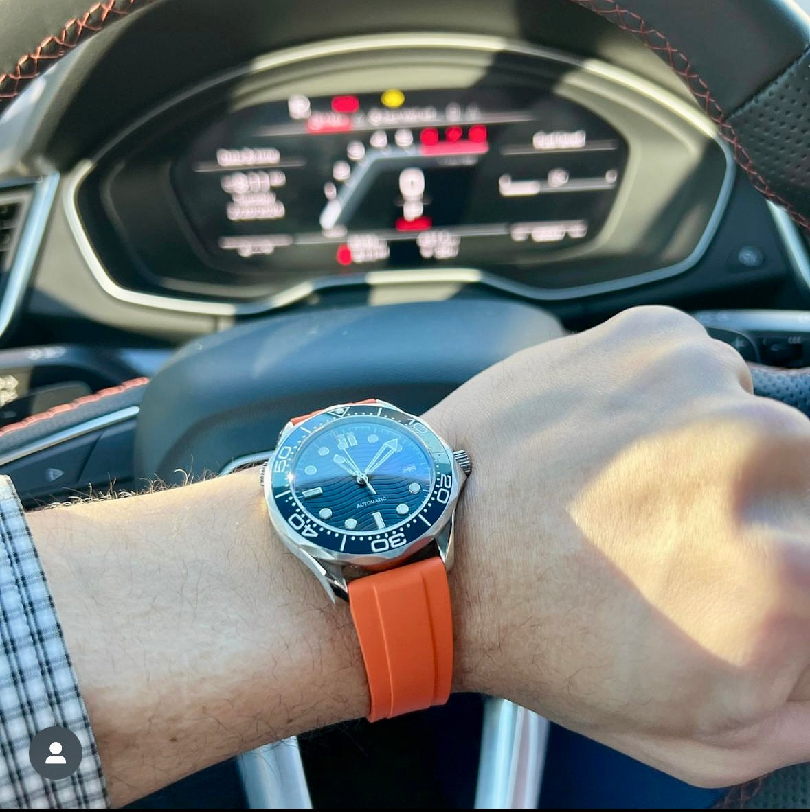 20mm Orange FKM Rubber Strap