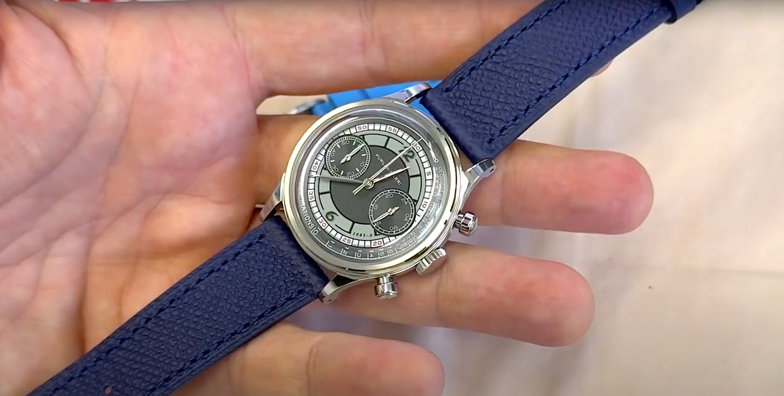 20mm Navy Blue French Epsom Leather Strap