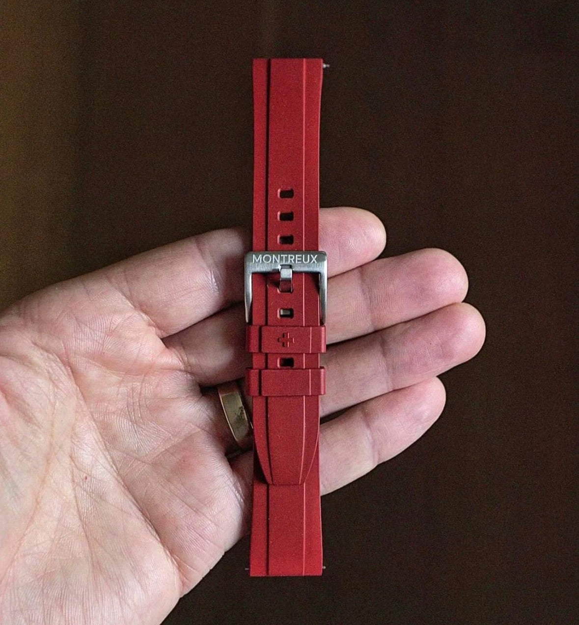 20mm Dark Red FKM Rubber Strap