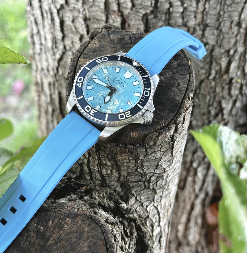 20mm Miami Blue FKM Rubber Strap