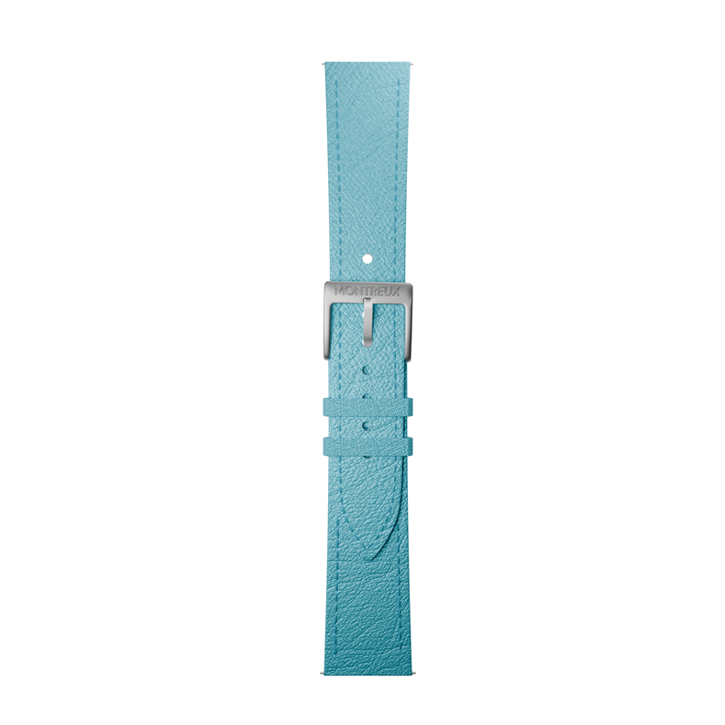 20mm Aqua Blue French Epsom Leather Strap
